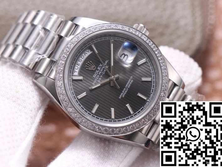 M228349RBR-0008 Grey Factory Gold Dial Rolex Day-Date White EW 1128